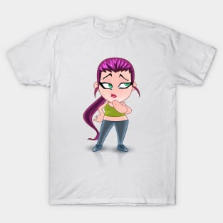 long hair beautiful girl cartoon character for young kids T-Shirt